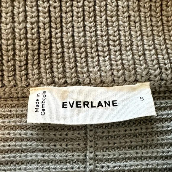 Everlane Half-Zip Ribbed Sweater Pullover - Sage Green - Picture 3 of 4